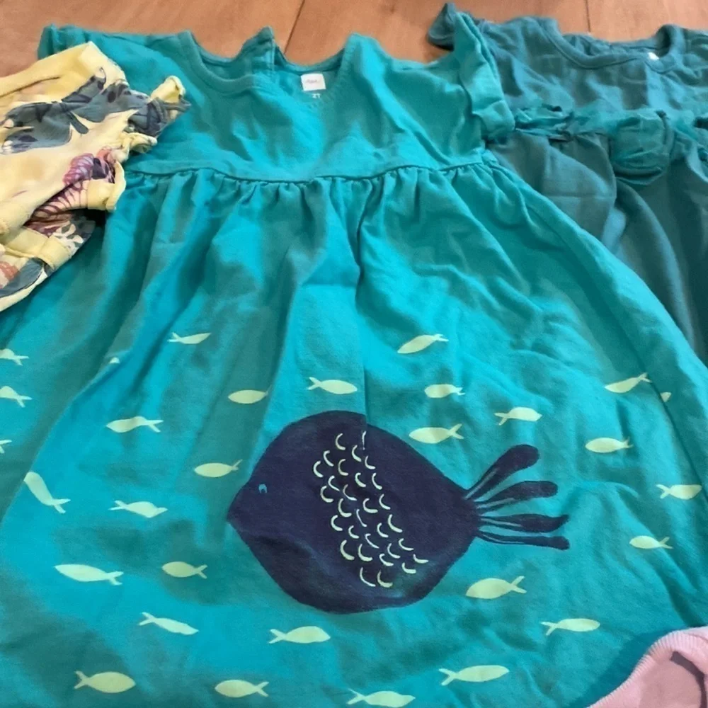 TEA collection girls bundle 3 dresses 2 tops 2T